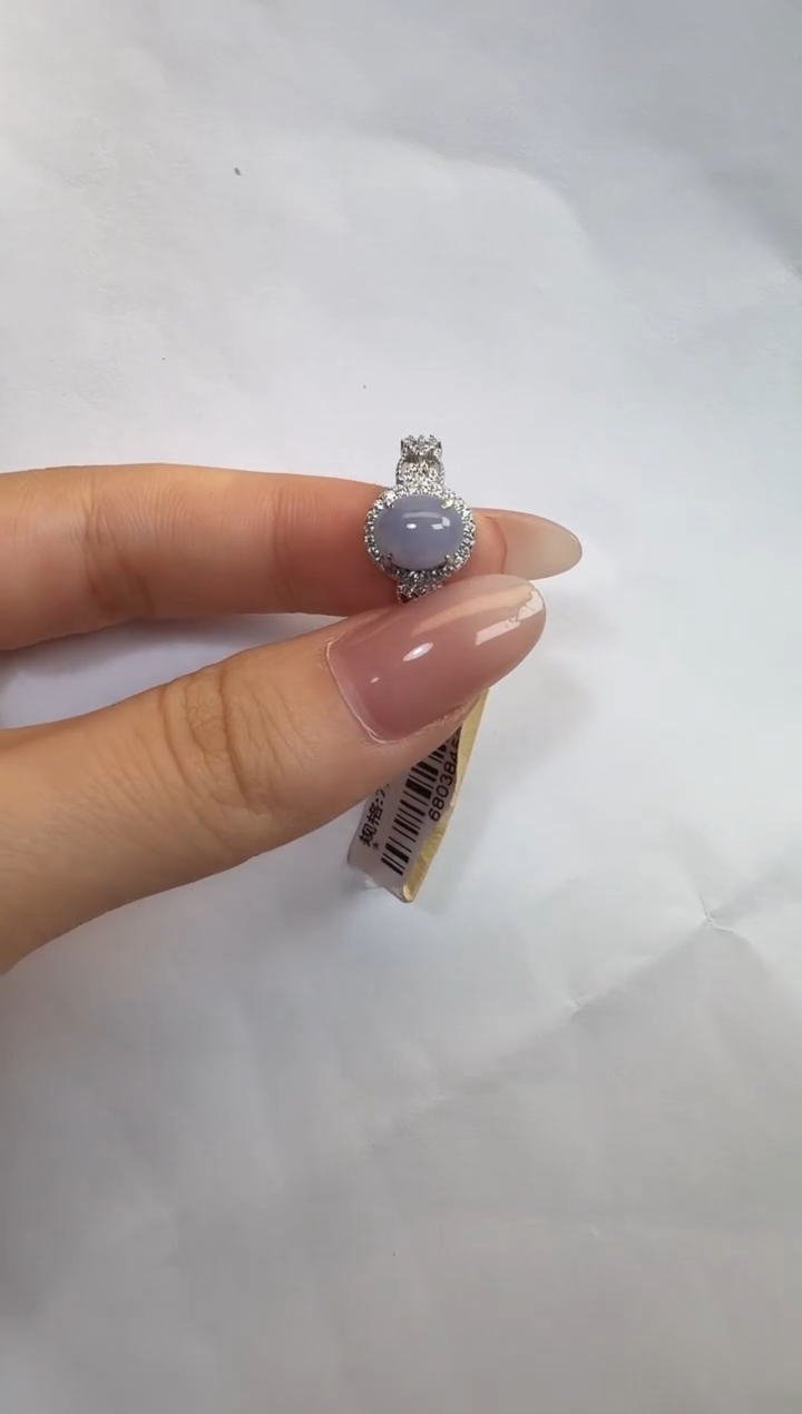 银S925镶嵌戒指翡翠925银镶A货翡翠戒指72