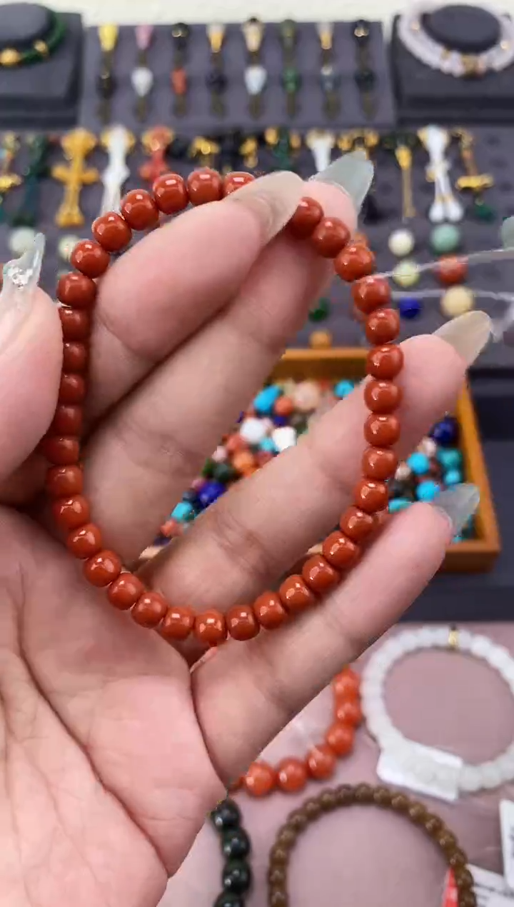 未镶嵌车挂玛瑙/玉髓6mm老型手串