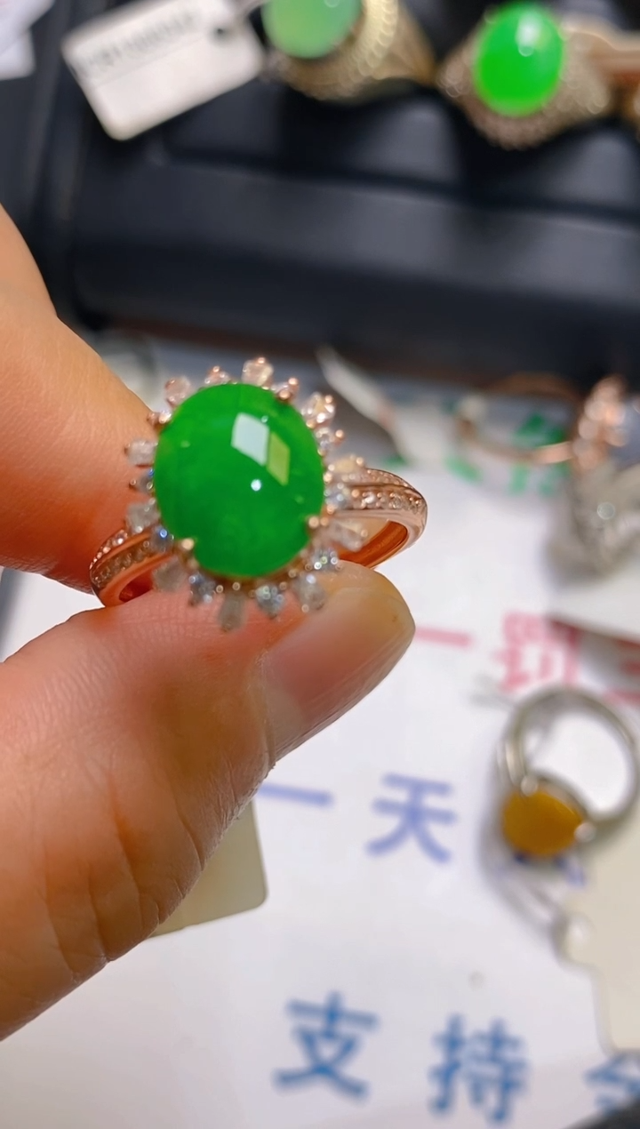 【闪购商品】翡翠耳饰银S925镶嵌天然A货翡翠1