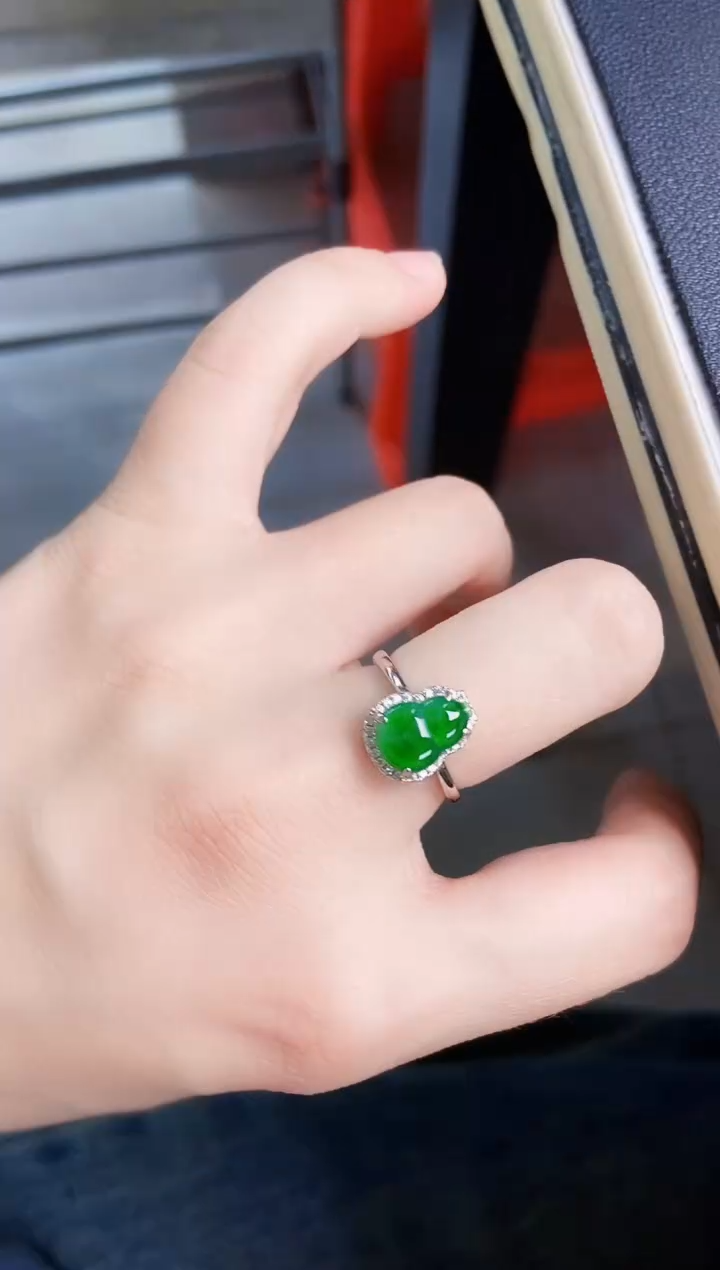 【闪购商品】翡翠银S925镶嵌戒指46646