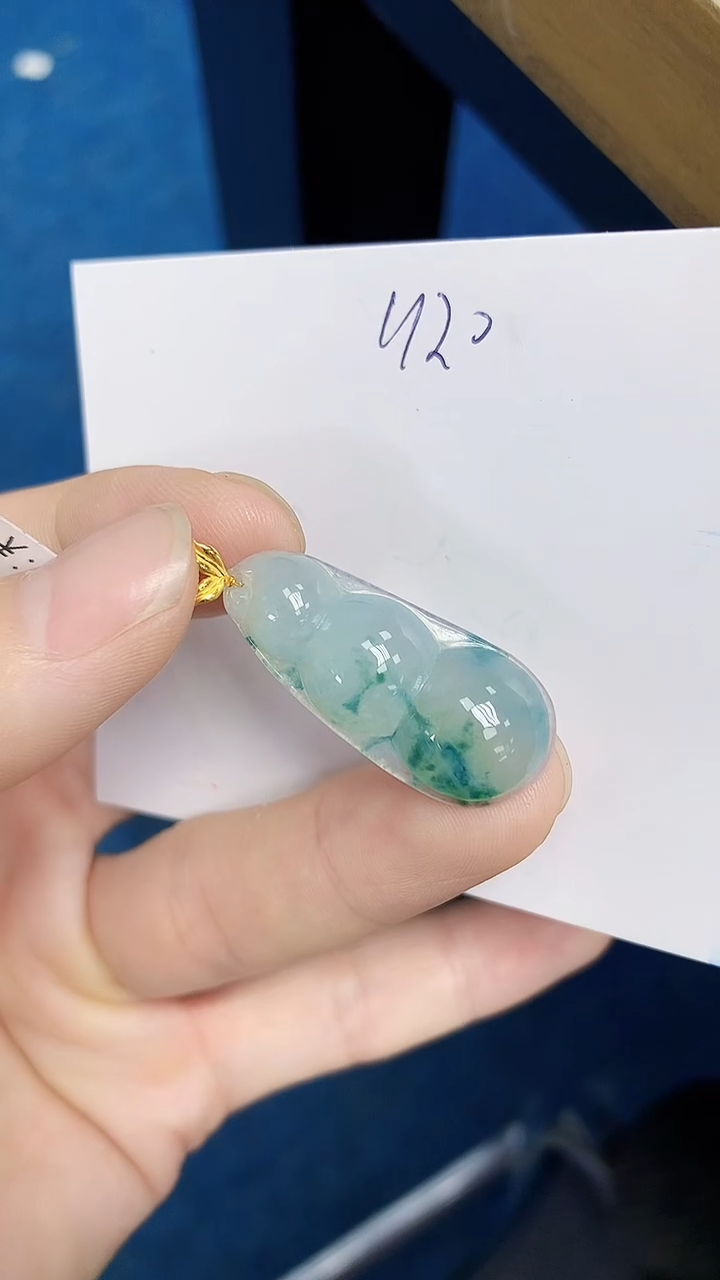 颈饰18K金镶嵌翡翠天然缅甸翡翠A货翡翠百元以上9元证书费自理