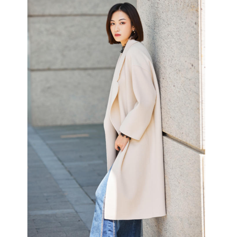 【尚雅严选】她翼冬季毛呢外套气质轻奢中长款ET9235333610