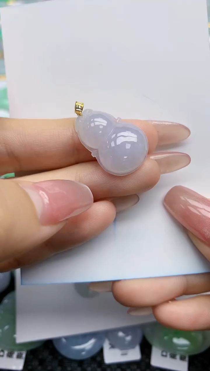 【闪购商品】翡翠18K金镶嵌挂件天然翡翠A货