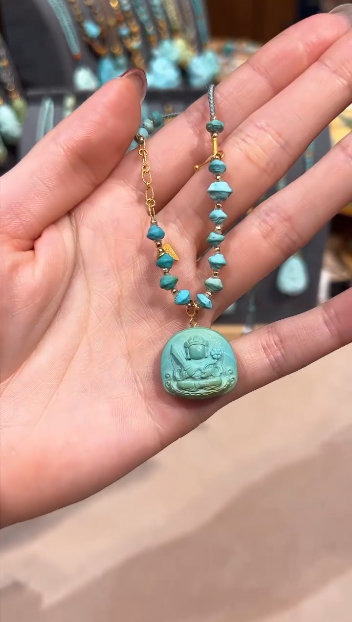 【闪购商品】绿松石颈饰18K金镶嵌绿松石项链