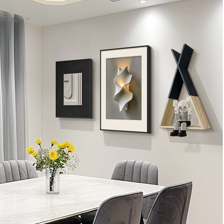 现代简约餐厅装饰画高级感客厅卧室床头挂画抽象艺术餐桌墙面壁画