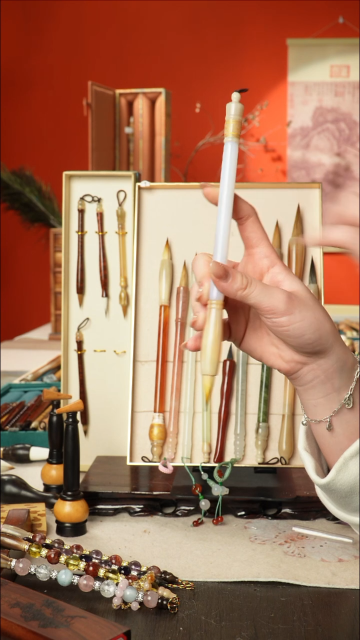 279号闪孤品高货毛笔链接 清水试笔 蘸墨不退