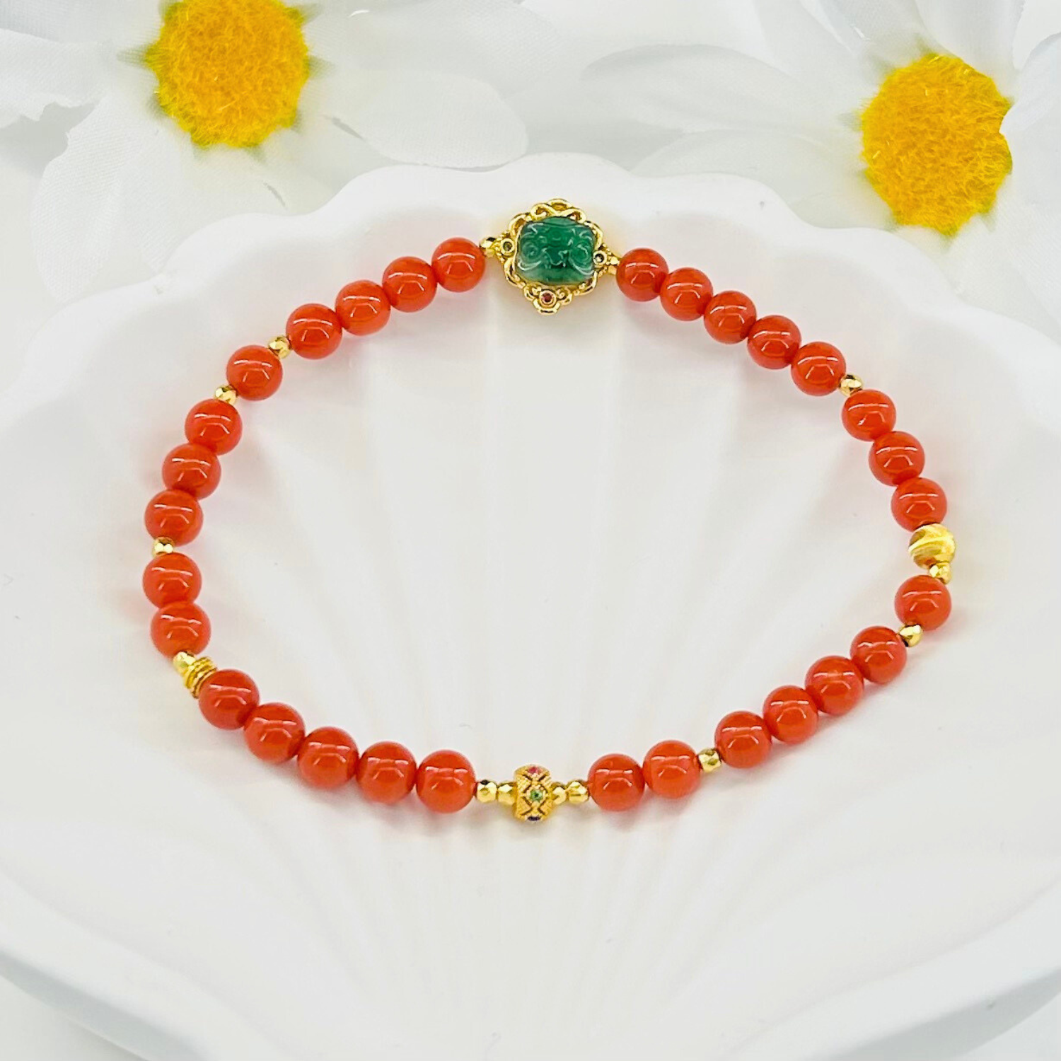 【央广】珊瑚DIY手串 珊瑚约4.5mm+  DIY0094  多样性发货