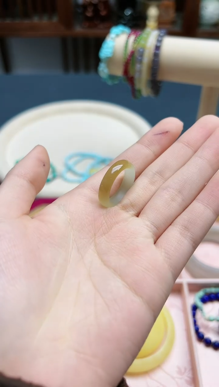 【闪购商品】和田玉指环未镶嵌和田玉糖指环16+#3#*1 BDD