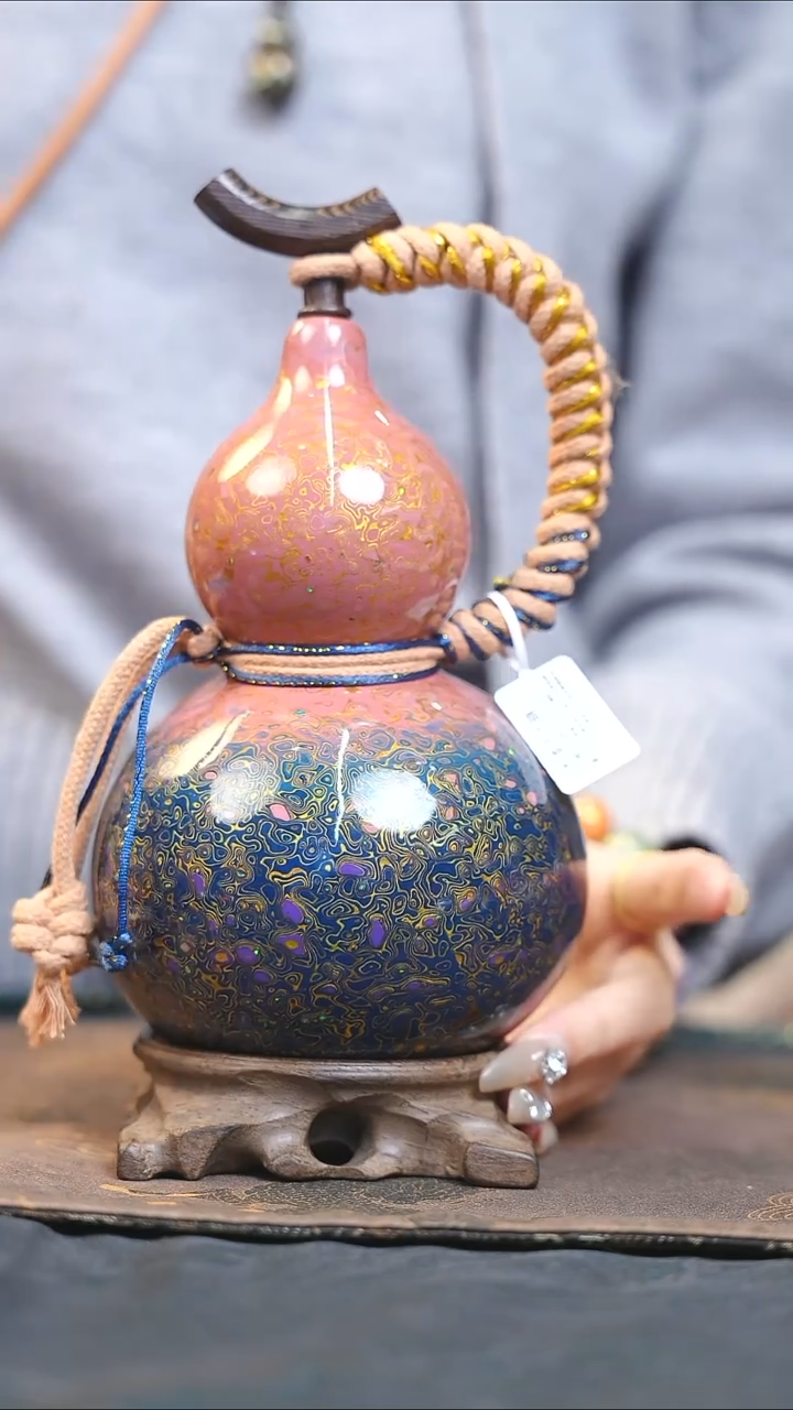 【闪购商品】XM107漆艺酒葫芦不包手串及旋转底座