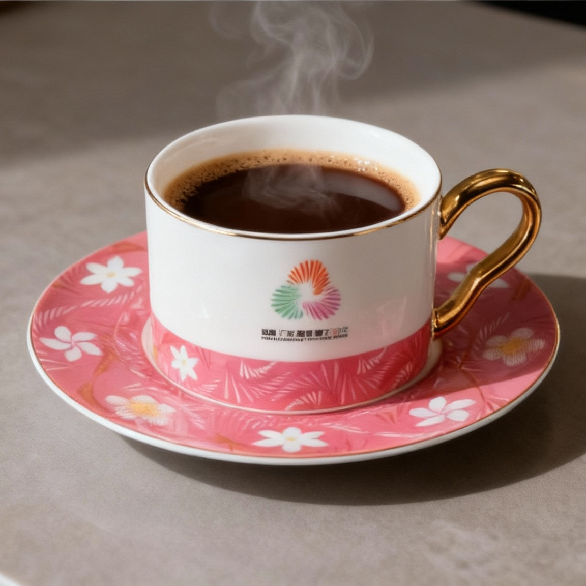 (店内现货直发)全运会盛运绯金杯碟马克杯