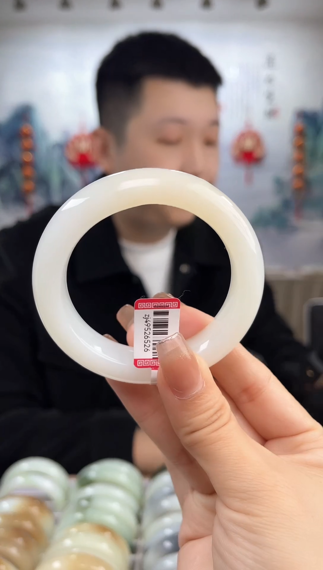 【闪购商品】和田玉手镯未镶嵌54圈口6526