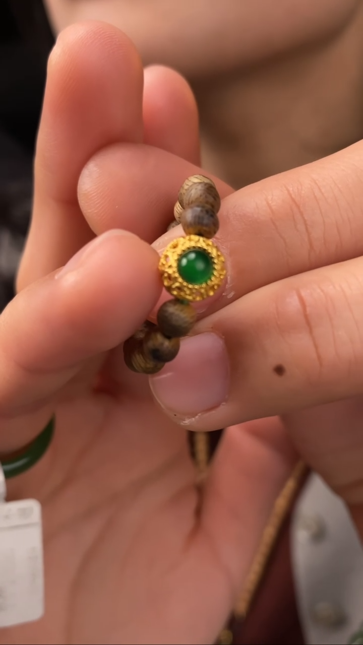 【闪购商品】翡翠戒指银S925镀金镶嵌【玉道侠侣】沉香