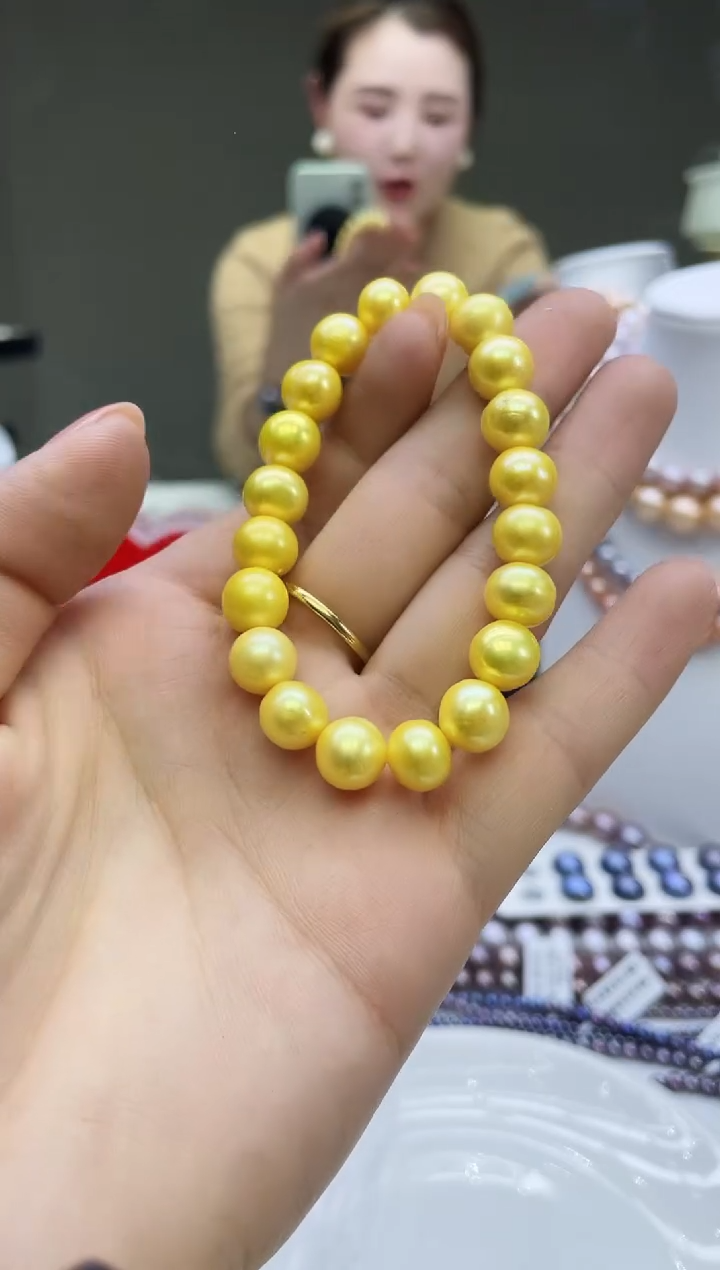 未镶嵌手链淡水珍珠黄色系手链
