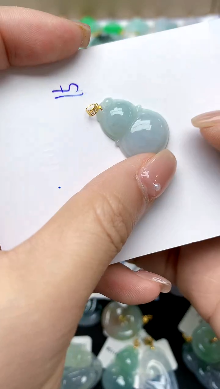 【闪购商品】翡翠颈饰18K金镶嵌天然A货翡翠