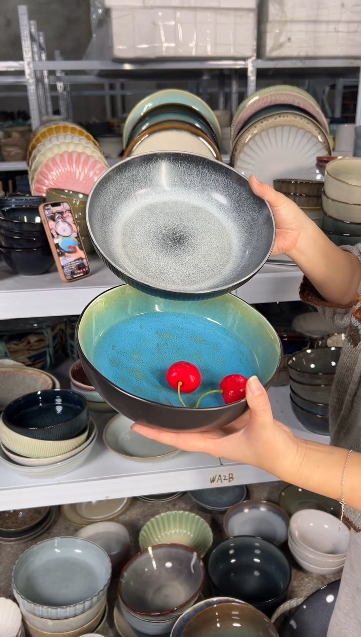 陶瓷外贸尾货瑕疵满20包邮X2深盘组合