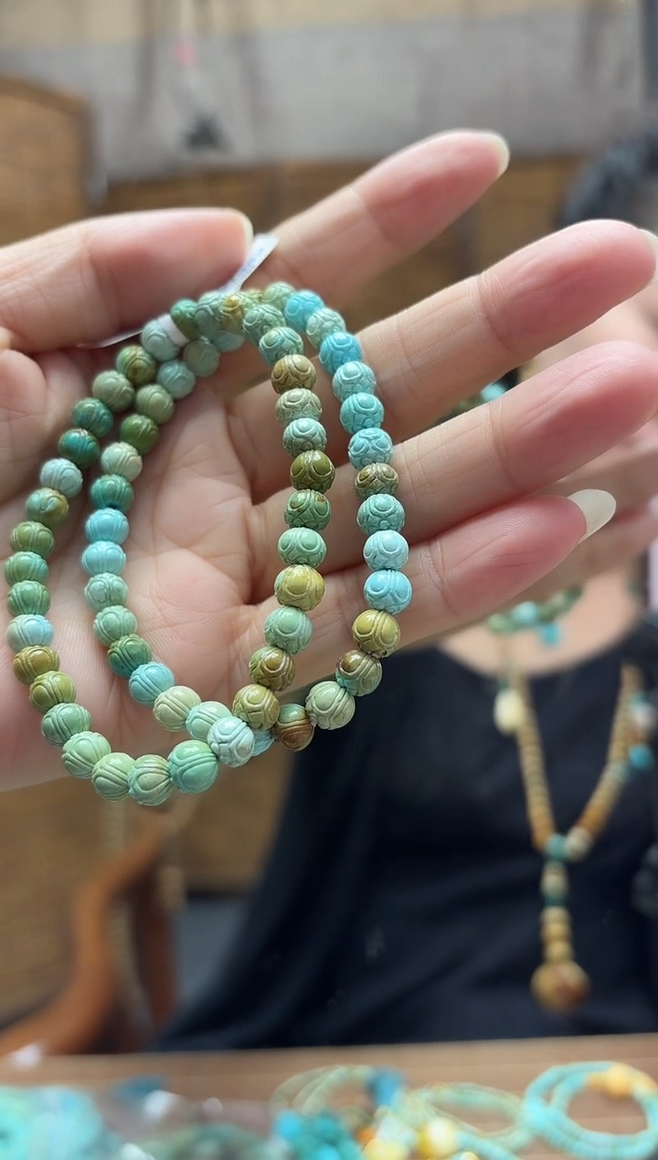 未镶嵌绿松石珠宝奇石6mm手串多样性发其一
