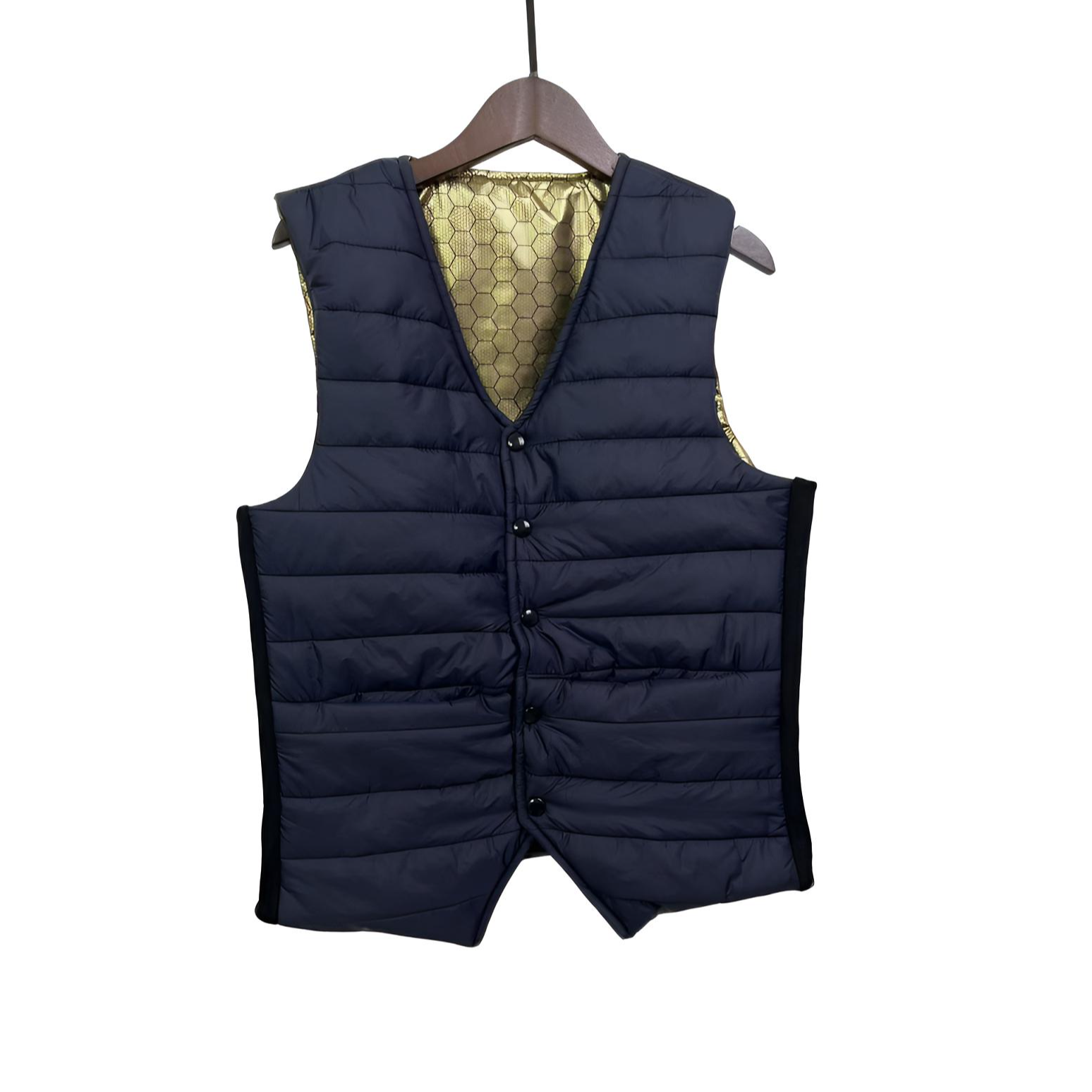 马甲V领男士新款2025冬季石墨烯发热棉马甲运动坎肩马甲秋冬马甲