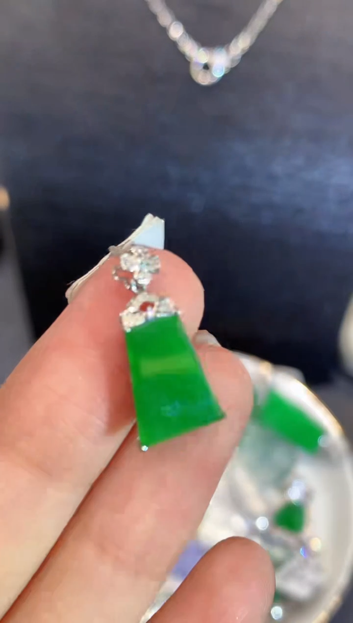 吊坠(不含链)18K金镶嵌翡翠L多样性发其一