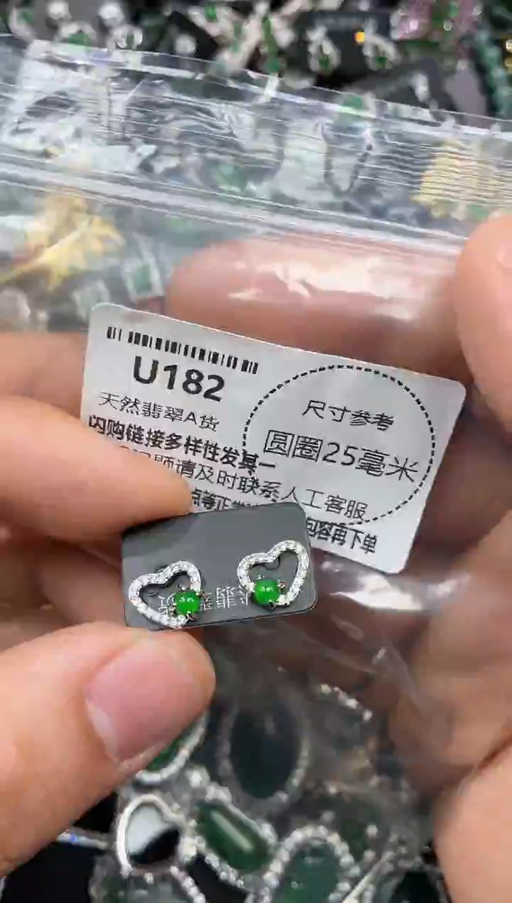 颈饰未镶嵌翡翠U182耳钉