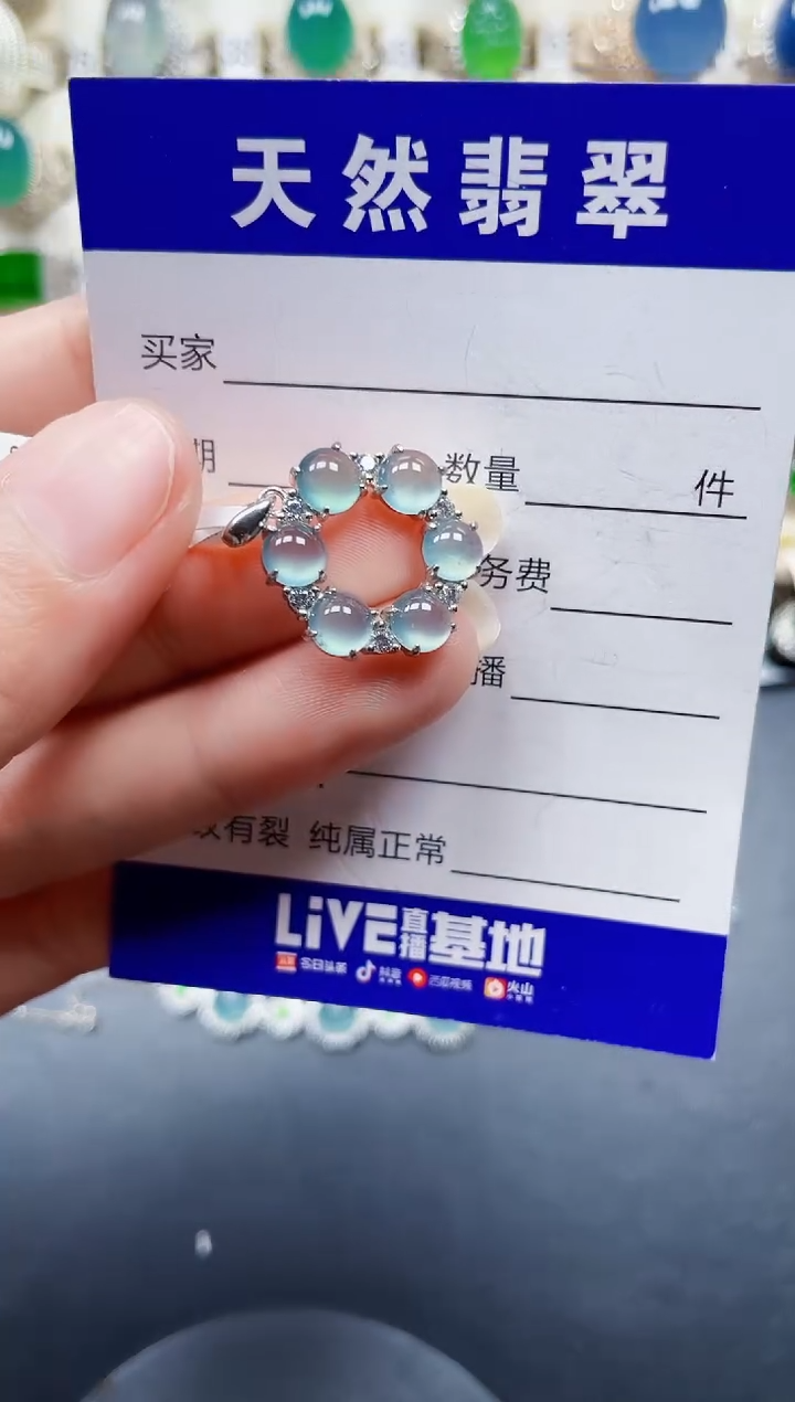颈饰银S925镶嵌翡翠159