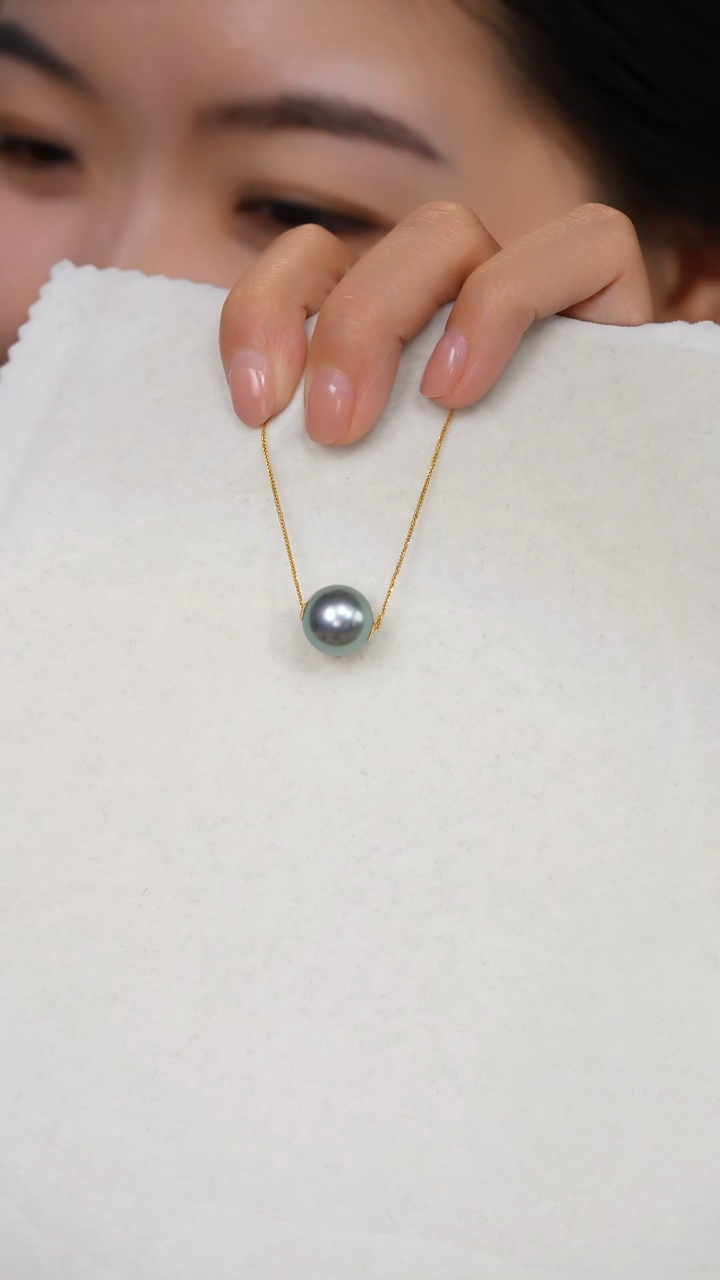 【闪购商品】海水珍珠吊坠(赠链)18K金镶嵌大溪地12-13mm
