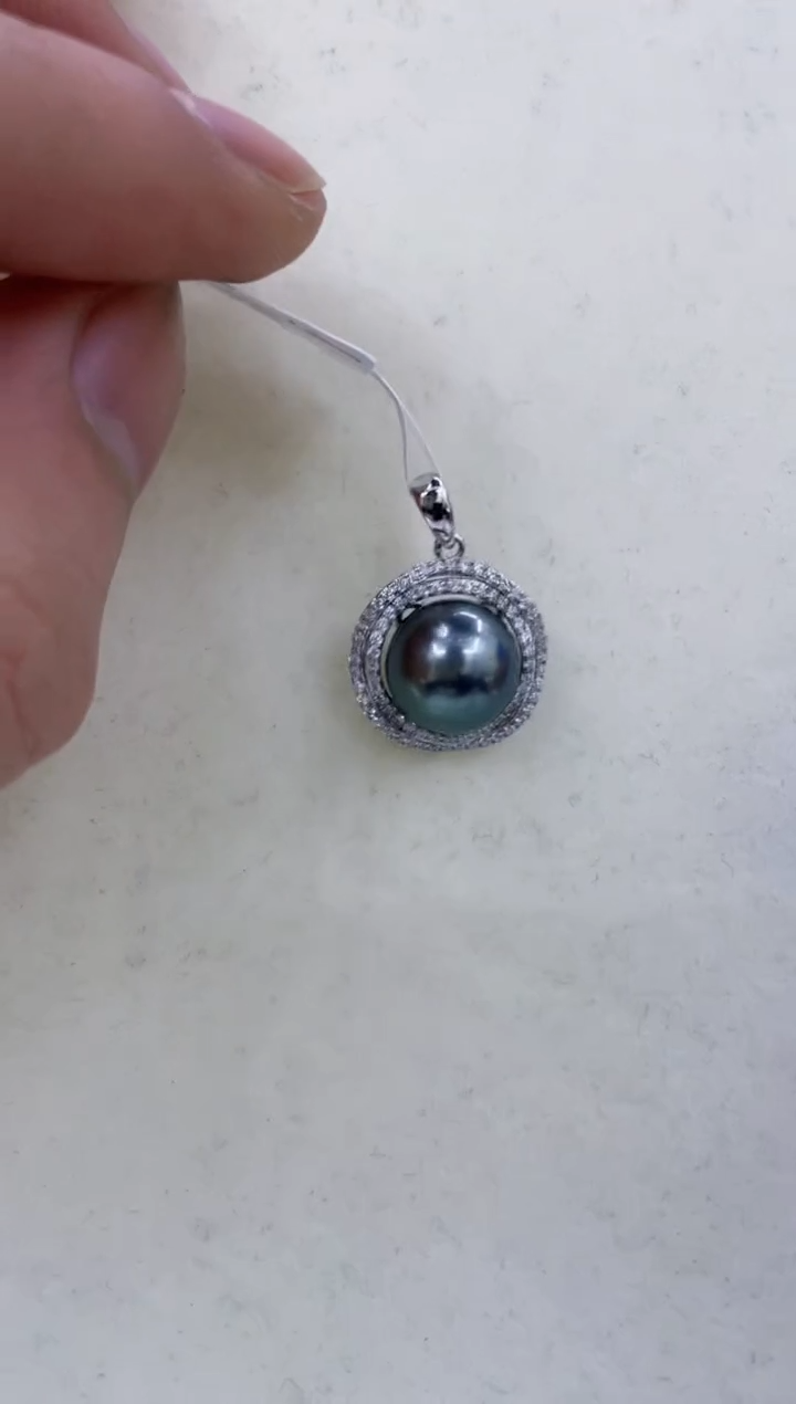 银S925镶嵌颈饰海水珍珠 