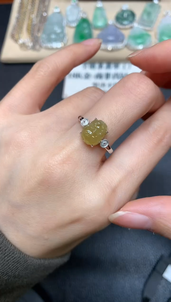 【闪购商品】翡翠戒指18K金镶嵌【无服务费