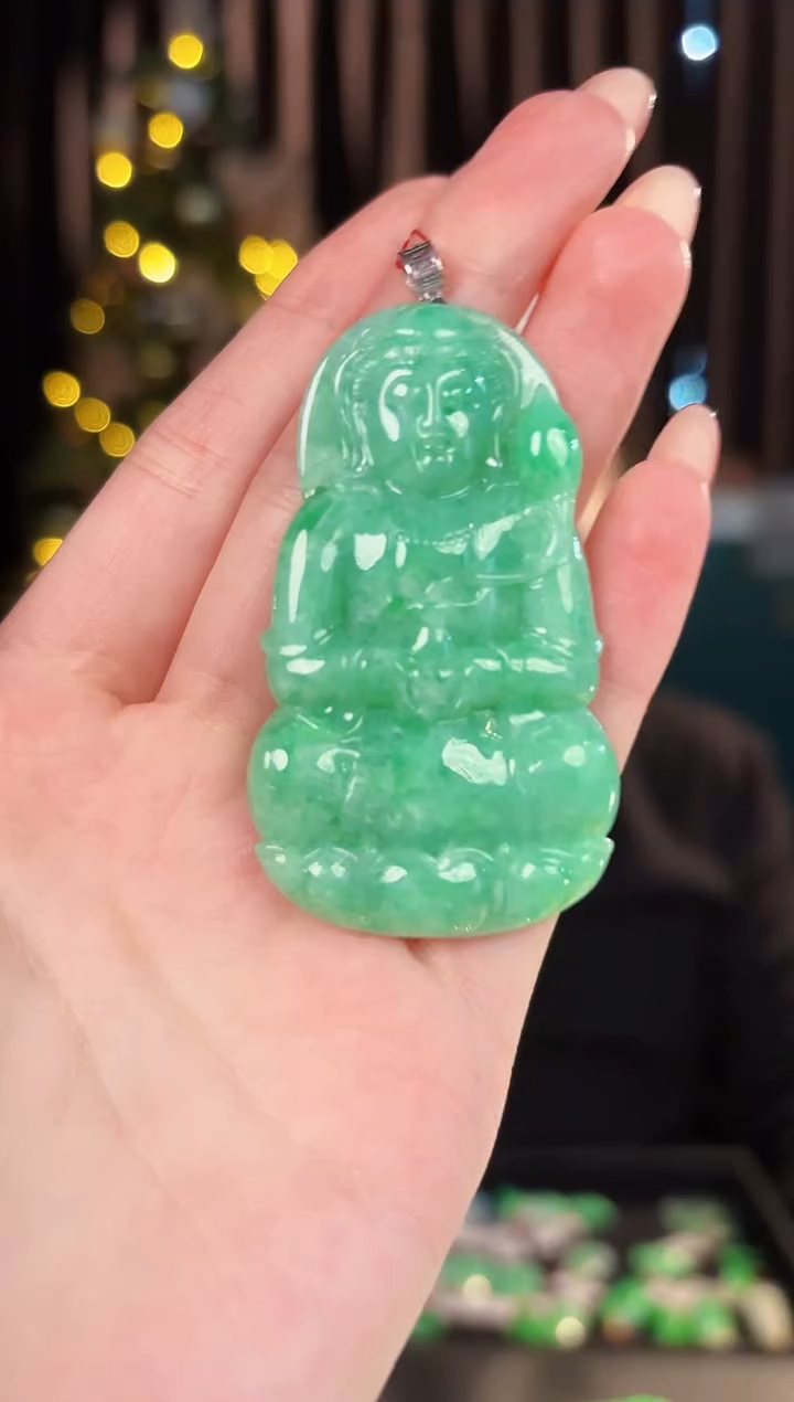 【闪购商品】翡翠颈饰18K金镶嵌缅料A货/支持复检/一件