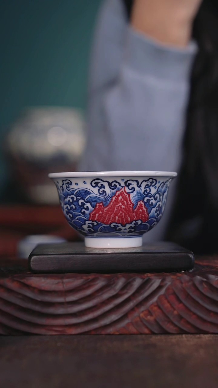 【闪购商品】阳春白雪 江崖海水压手杯