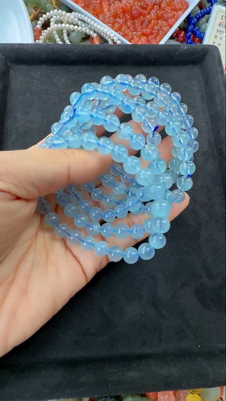 未镶嵌手链海蓝宝石A7多样性发其一