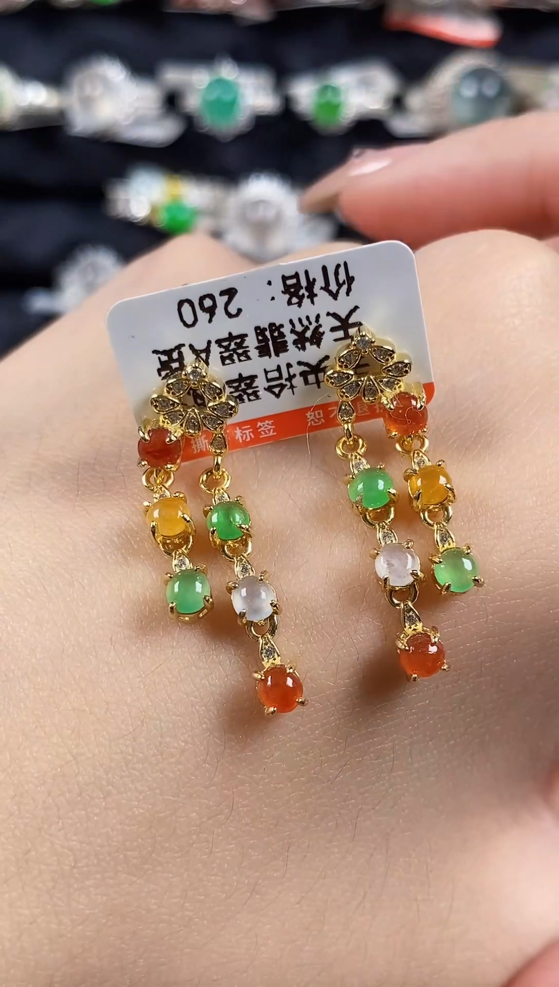 银S925镶嵌戒指翡翠 天然A货翡翠124