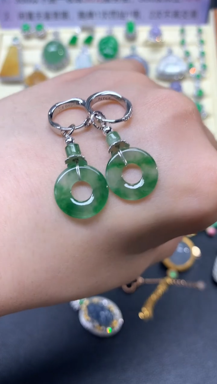 【闪购商品】翡翠耳饰银S925镶嵌耳饰|600+60