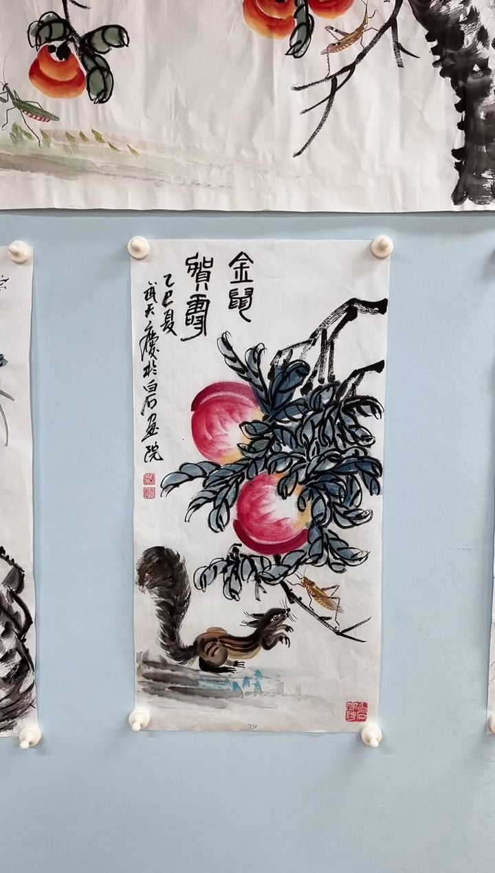 国画武天庆老师金鼠贺寿