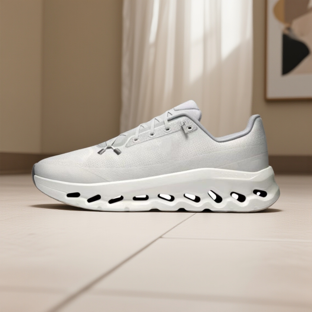 透气白色秋季网面缓震跑鞋 休闲运动散步女鞋缓震跑步鞋