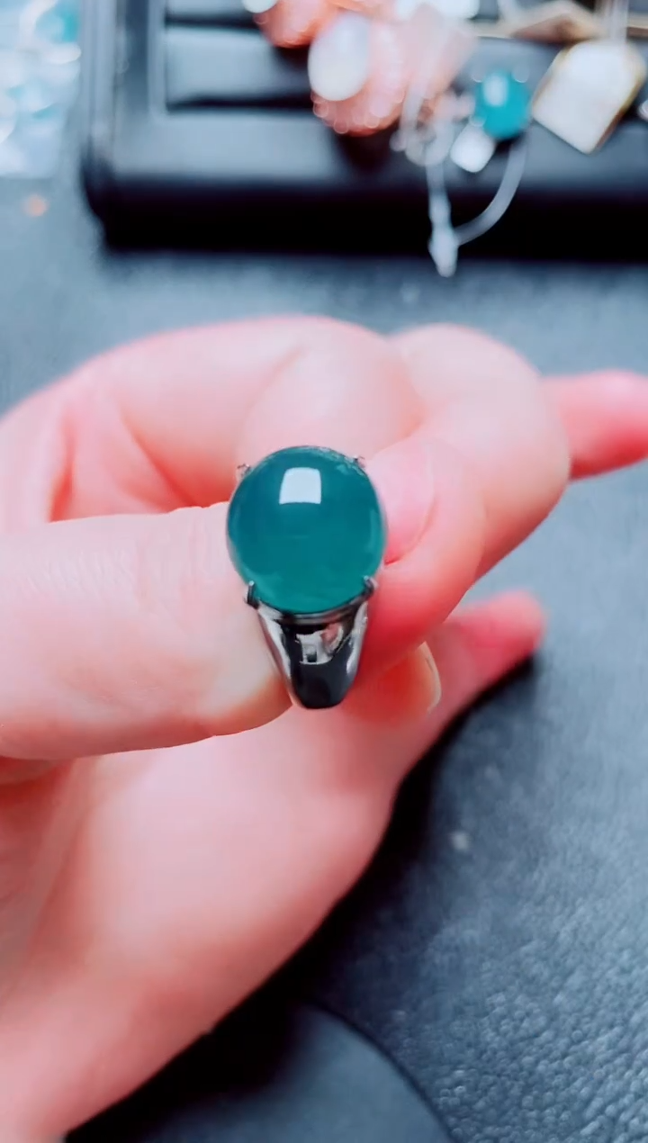 银S925镶嵌戒指翡翠111