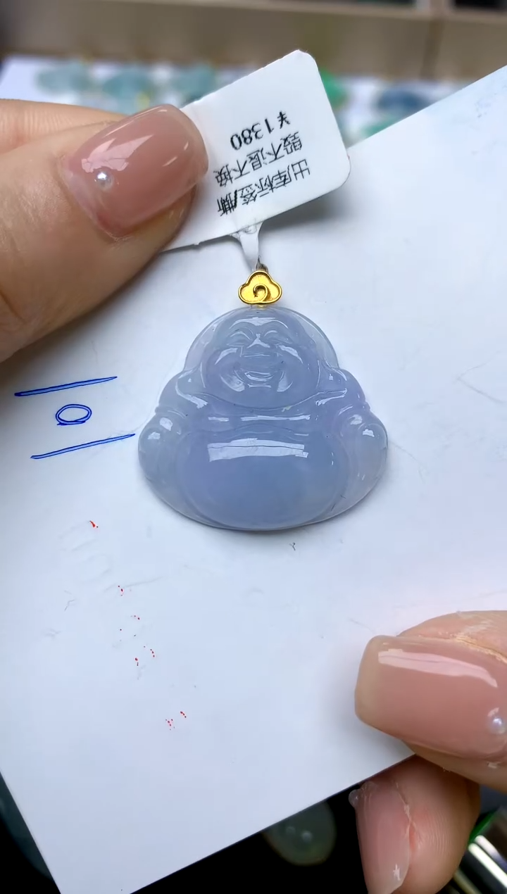 【闪购商品】翡翠颈饰18K金镶嵌101天然A货翡翠