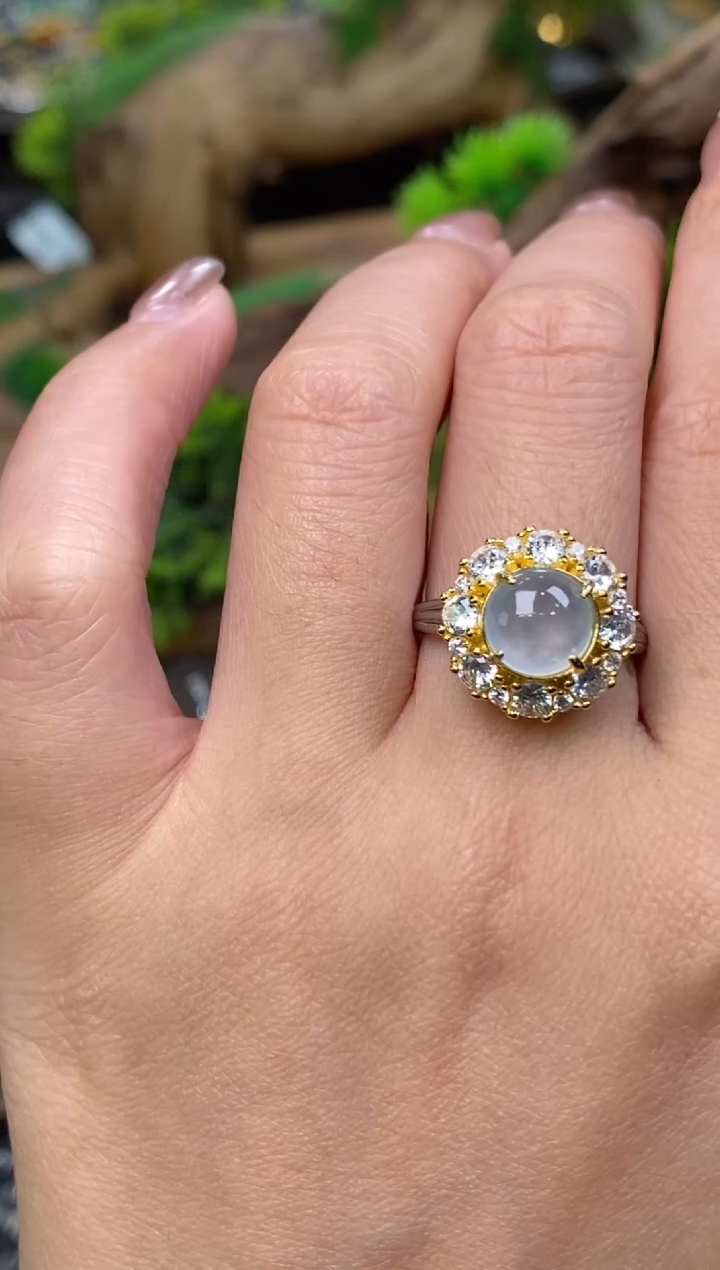 颈饰银S925镶嵌翡翠净货16286