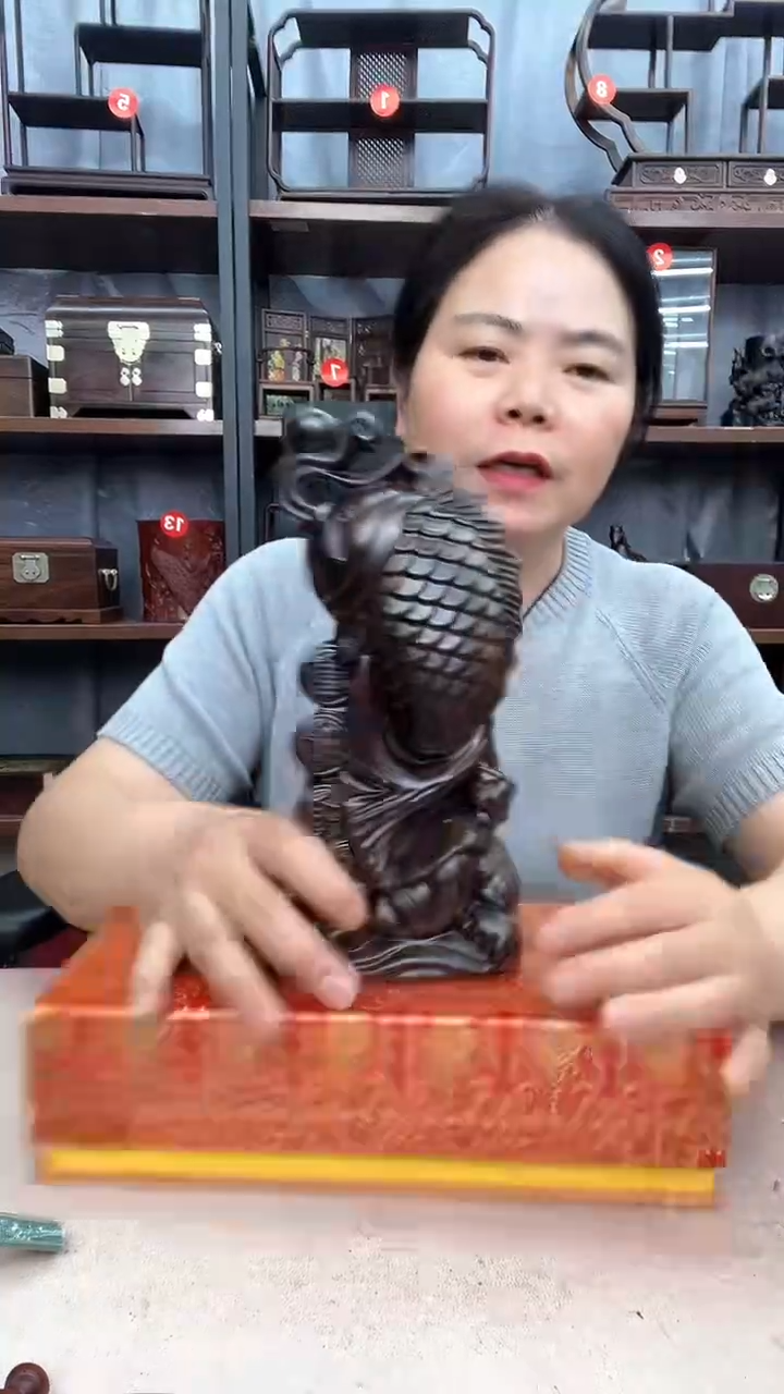 鸡翅木类端景台2771小李子红木工艺品