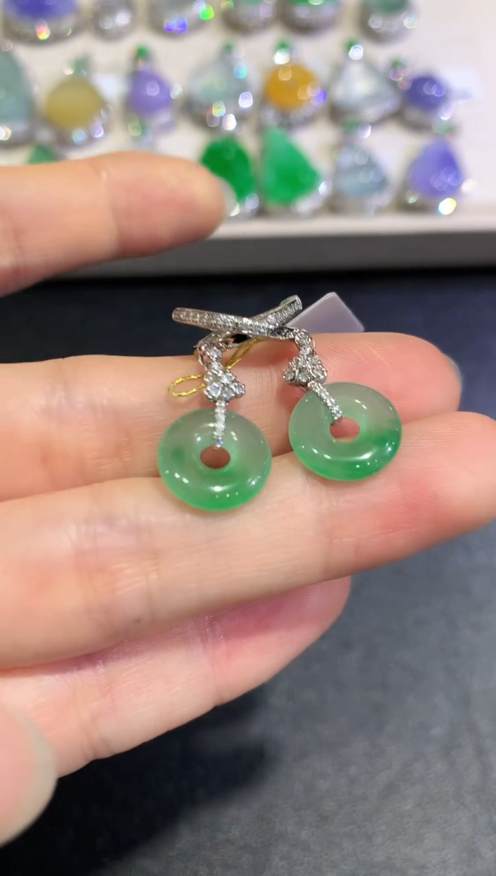 【闪购商品】翡翠耳饰18K金镶嵌C50  多样性 一件发货