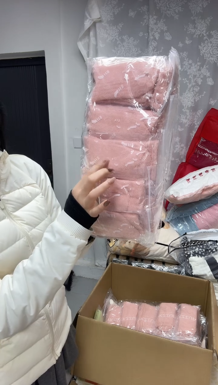 羊羔毛水貂绒袜子粉色3双