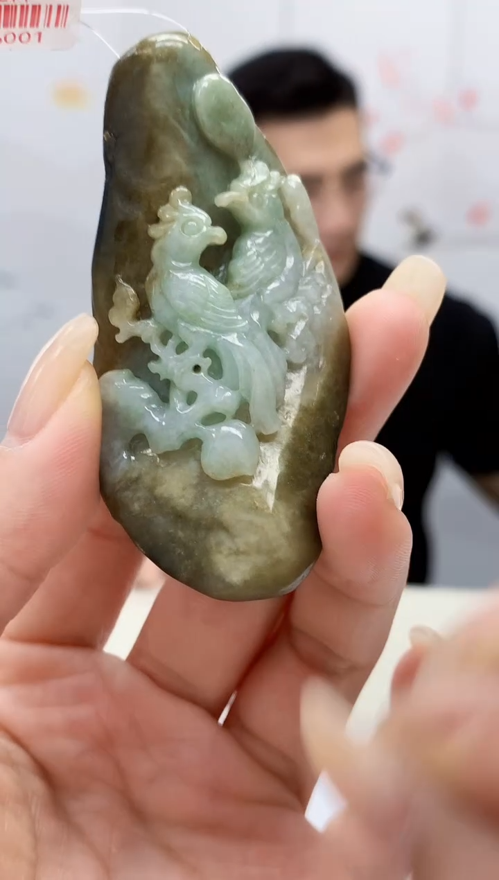 【闪购商品】定制翡翠未镶嵌5157lr-毛货挂件58