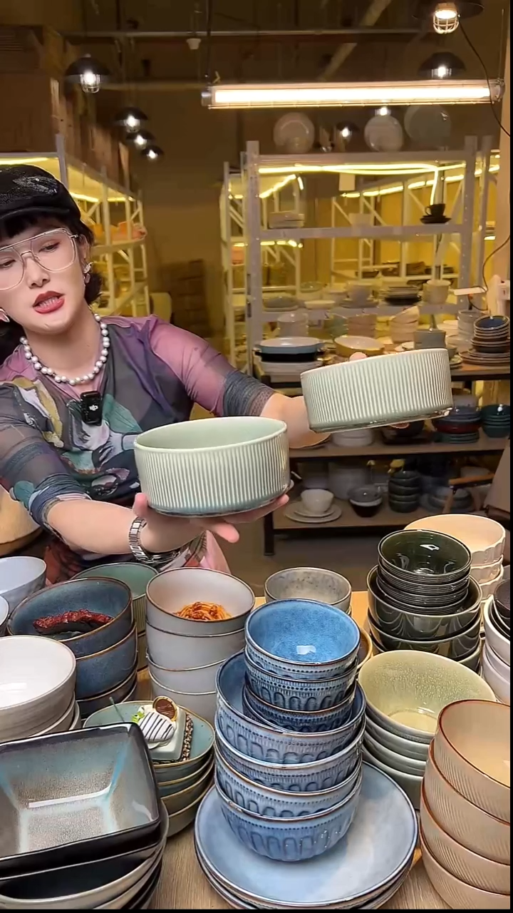 瓷35外贸尾货窑变釉下彩默认微瑕