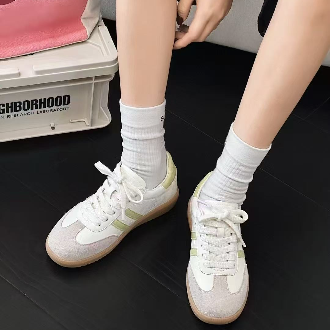 德训鞋女鞋子新款春夏平底显瘦舒适百搭休闲运动鞋