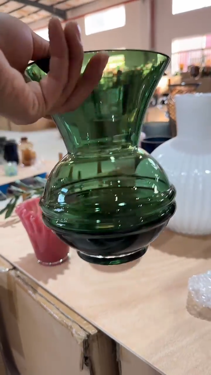 【闪购商品】玻璃绿色敞口