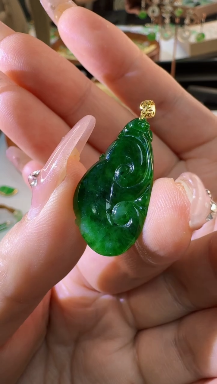 【闪购商品】翡翠颈饰未镶嵌缅甸A货翡翠吊坠如意