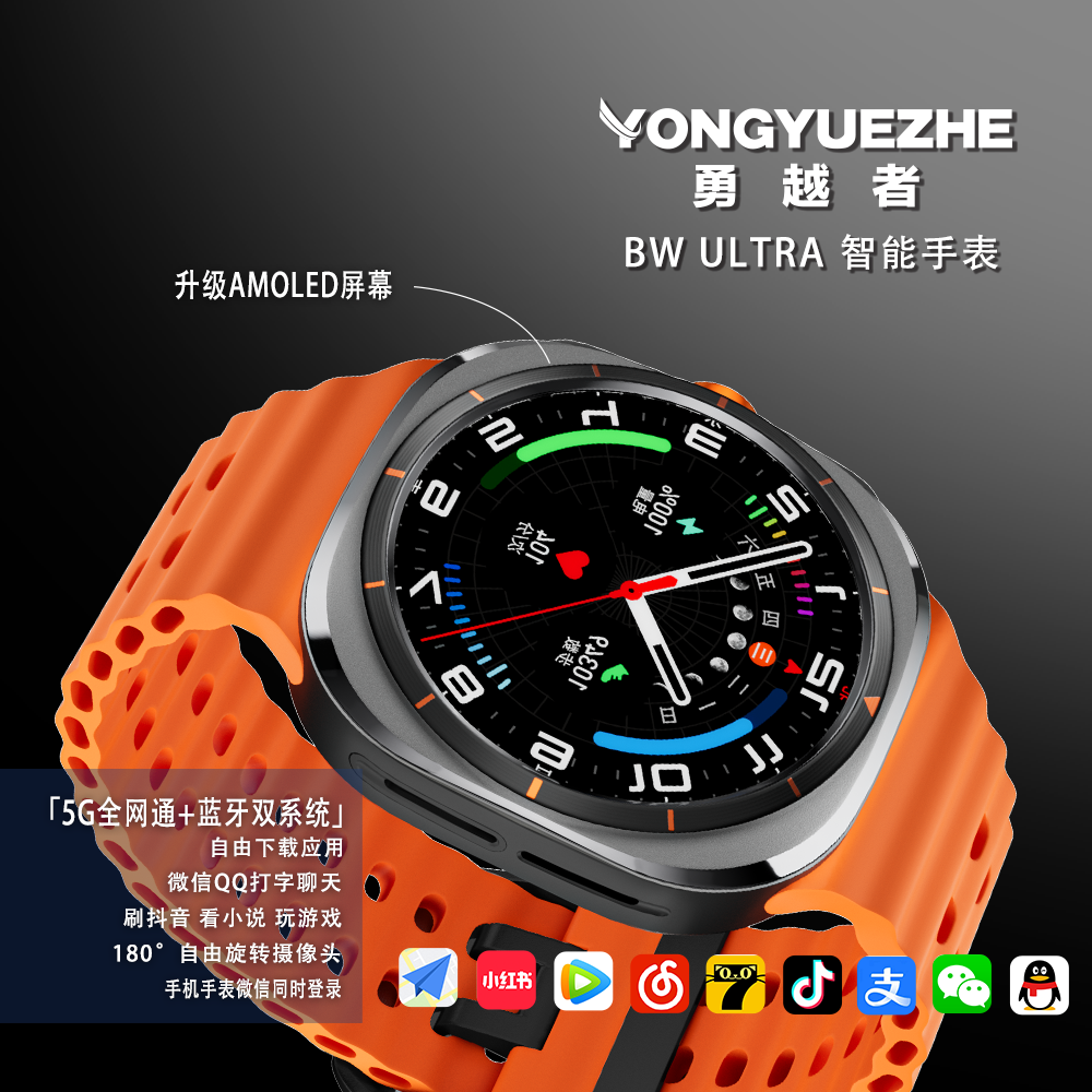 【限定版】勇越者AOLED屏同微信旋转摄像头导航扫码支付插卡手表
