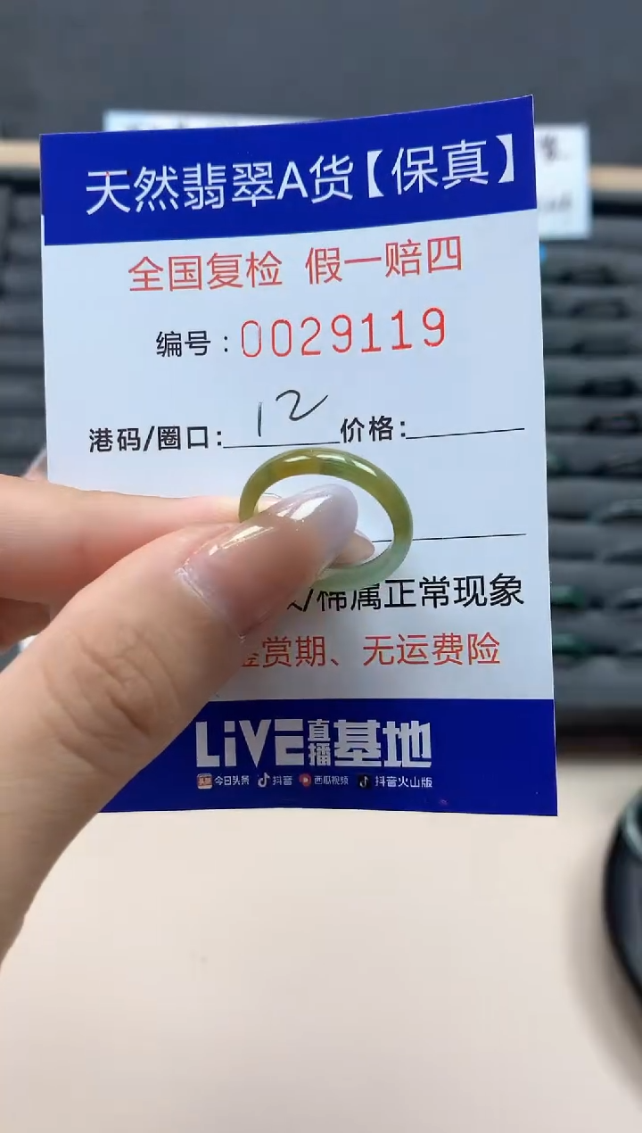 【闪购商品】翡翠戒指未镶嵌v天然29119