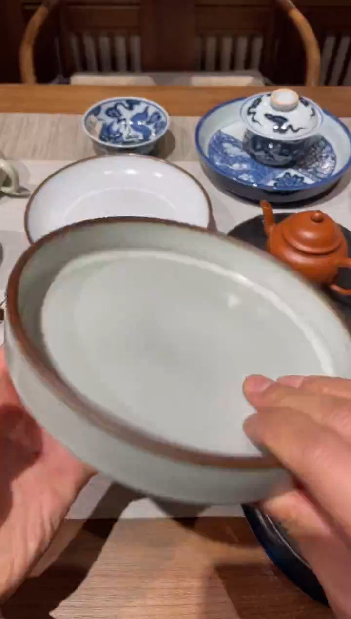 壶承?***处王波窑汝釉直壁壶承