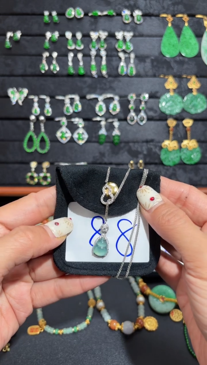 【闪购商品】翡翠颈饰银S925镶嵌蛋面/支持复检/一件