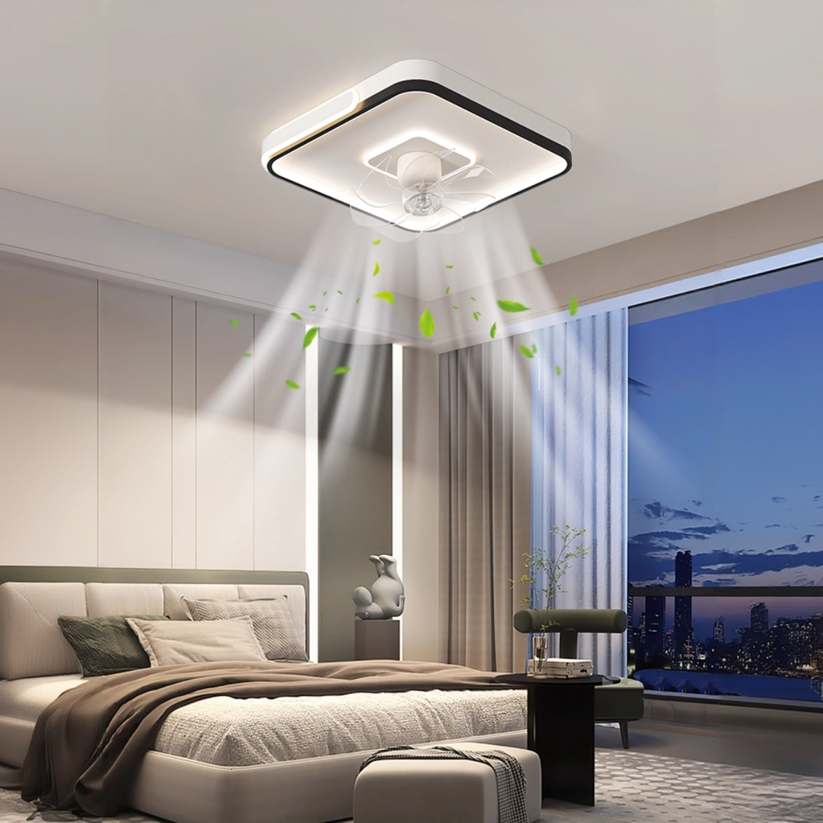 2025新款风扇灯吸顶灯现代简约卧室灯餐厅灯具轻音风扇灯护眼